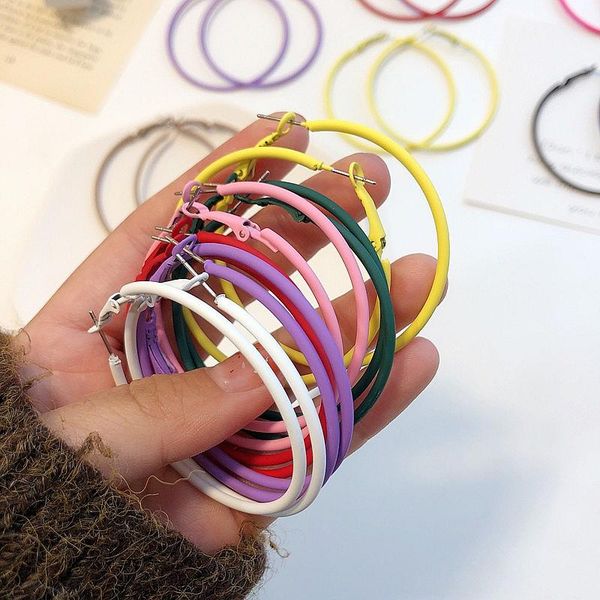 hoop & huggie korean version of classic simple big earrings candy color personality exaggerated cool trendy women, Golden;silver
hoop & huggie korean version of classic simple big earrings candy color personality exaggerated cool trendy women, Golden;silver