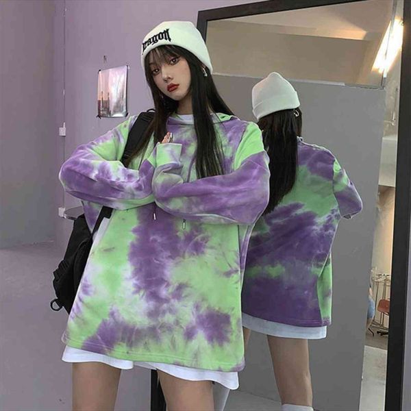 tie dye high street fashion womens sweatshirt korean style loose and thin aesthetic clothes oversized jacket, Black
tie dye high street fashion womens sweatshirt korean style loose and thin aesthetic clothes oversized jacket, Black