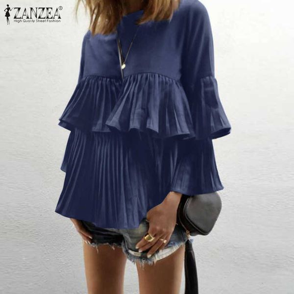 women's blouses & shirts blouses stylish flounce sleeve spring ruffle casual o neck hollow female solid uyhr, White 
women's blouses & shirts blouses stylish flounce sleeve spring ruffle casual o neck hollow female solid uyhr, White