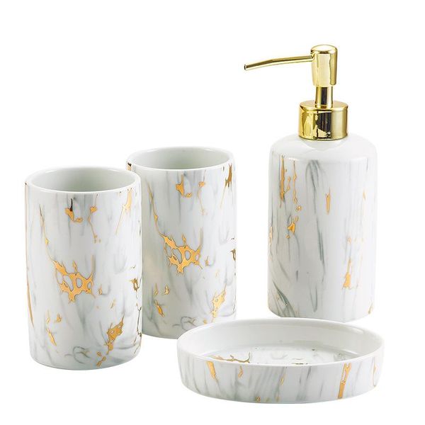 ceramic marble pattern bathroom 4/set of household push-type lotion bottle/mouthwash cup/soap dish/mug/bathroom soap dispenser bath accessor
ceramic marble pattern bathroom 4/set of household push-type lotion bottle/mouthwash cup/soap dish/mug/bathroom soap dispenser bath accessor