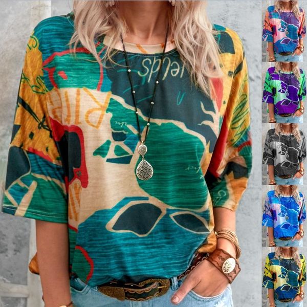 short sleeve round neck map printed t-shirt for women in spring and summer of 2021, White
short sleeve round neck map printed t-shirt for women in spring and summer of 2021, White