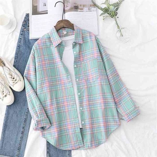 autumn plaid shirts womens blouses and long sleeve loose checked female clothes outwear winter, White
autumn plaid shirts womens blouses and long sleeve loose checked female clothes outwear winter, White