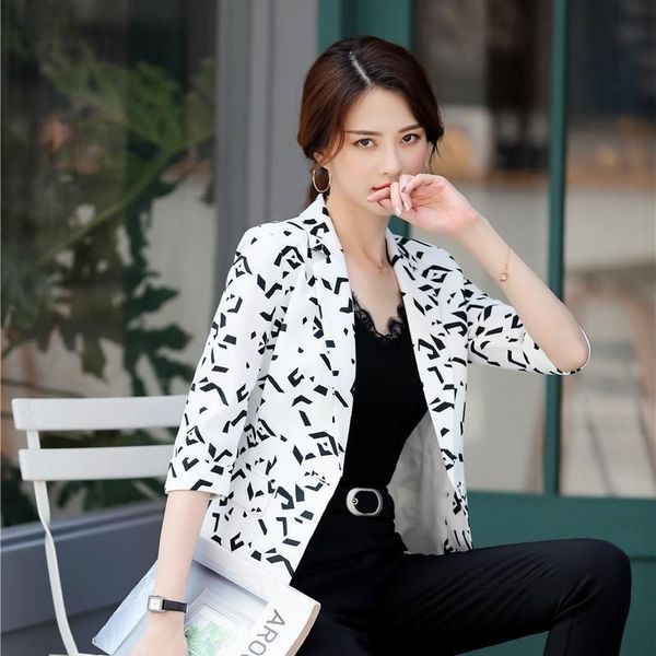 women's suits & blazers half sleeve formal styles women business and jackets coat spring summer ladies office work blazer outwear prin, White;black
women's suits & blazers half sleeve formal styles women business and jackets coat spring summer ladies office work blazer outwear prin, White;black
