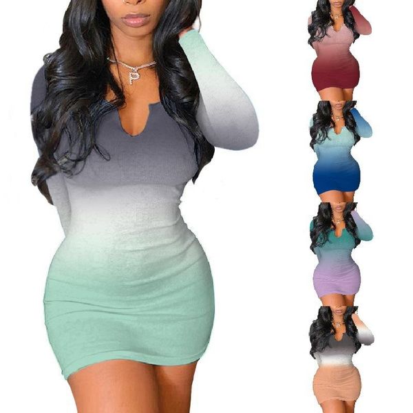 casual dresses women's dress fall 2021 gradient printed v-neck slim mini club tight party nightclub style, Black;gray
casual dresses women's dress fall 2021 gradient printed v-neck slim mini club tight party nightclub style, Black;gray