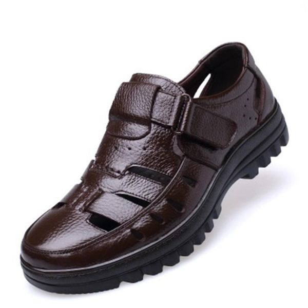 sandals est summer shoes men genuine leather men's casual male brand non-slip beach, Black
sandals est summer shoes men genuine leather men's casual male brand non-slip beach, Black