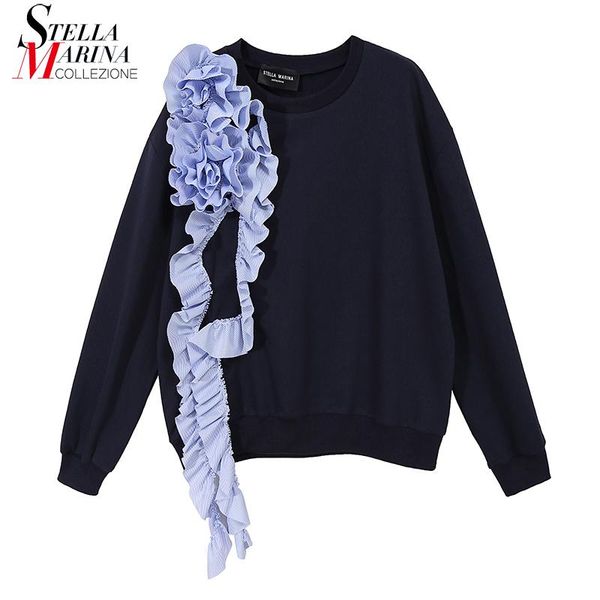 women's hoodies & sweatshirts korean style woman oversized blue pullover sweatshirt with ruffles stitched ladies unique streetwear jump, Black
women's hoodies & sweatshirts korean style woman oversized blue pullover sweatshirt with ruffles stitched ladies unique streetwear jump, Black
