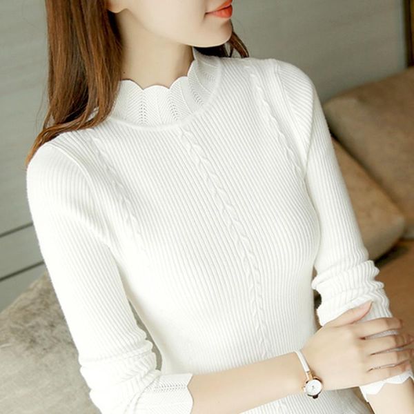 women's sweaters fashion 2021 korean slim women knit sweater high elastic turtleneck bottoming basic pullovers winter drop, White;black
women's sweaters fashion 2021 korean slim women knit sweater high elastic turtleneck bottoming basic pullovers winter drop, White;black