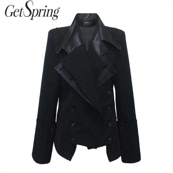 getspring women blazer patchwork irregular s jackets plus size irregular black double breasted suit 210601, White;black
getspring women blazer patchwork irregular s jackets plus size irregular black double breasted suit 210601, White;black
