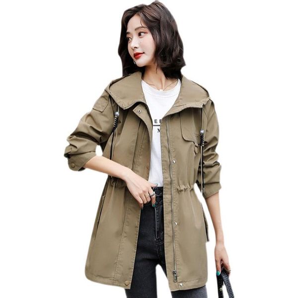 women's trench coats ladies spring autumn elegant hooded loose jacket slim women large size long sleeve street style casual windbreaker, Tan;black
women's trench coats ladies spring autumn elegant hooded loose jacket slim women large size long sleeve street style casual windbreaker, Tan;black