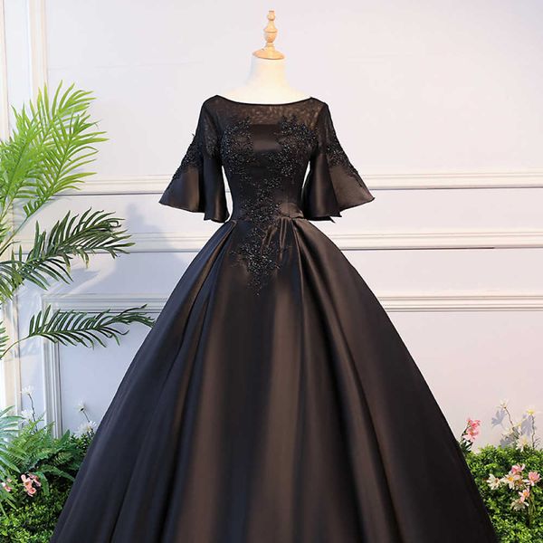 party dresses female annual spring art examination dress host show party color yarn peng skirt temper horn elegant sleeve qkfm, White;black
party dresses female annual spring art examination dress host show party color yarn peng skirt temper horn elegant sleeve qkfm, White;black