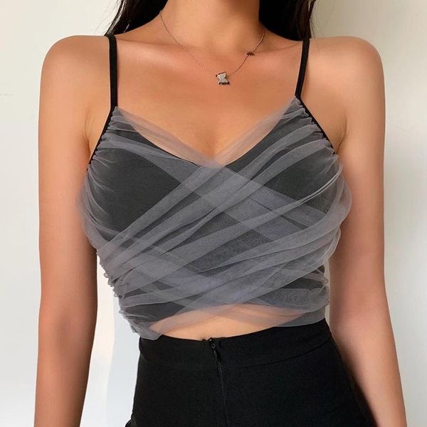 women's tanks & camis spaghetti straps v neck slim mesh crop women 2021 summer sleeveless backless female skinny camisole part, White
women's tanks & camis spaghetti straps v neck slim mesh crop women 2021 summer sleeveless backless female skinny camisole part, White