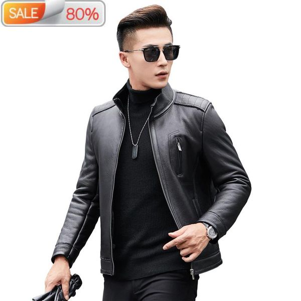 men's leather & faux shearling sheepskin coat natural fur genuine jacket men short real wool deri mont erkek 1770 b21511, Black
men's leather & faux shearling sheepskin coat natural fur genuine jacket men short real wool deri mont erkek 1770 b21511, Black