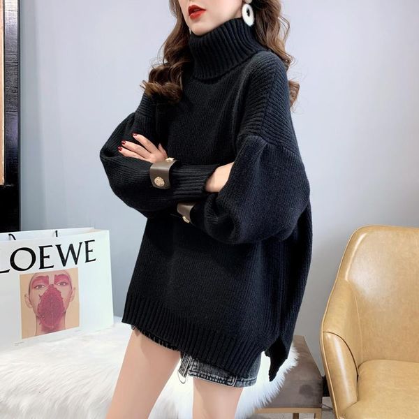 women's sweaters winter autumn women long sleeve turtleneck sweater knitted solid color casual warm loose thicken korean style cardiga, White;black
women's sweaters winter autumn women long sleeve turtleneck sweater knitted solid color casual warm loose thicken korean style cardiga, White;black