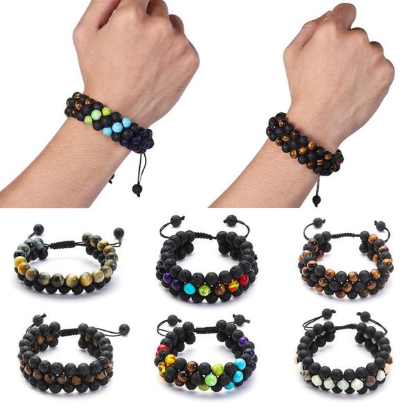 charm bracelets tiger eye 8mm bead wristbands healing balance multi layer double row lava rock bracelet 7 chakra, Golden;silver
charm bracelets tiger eye 8mm bead wristbands healing balance multi layer double row lava rock bracelet 7 chakra, Golden;silver