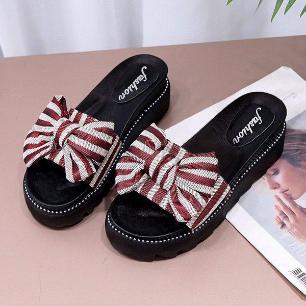 slippers women bowknot 2021 summer casual beach platform slip on ladies stripe sandals dress party peep toe female sandalias, Black
slippers women bowknot 2021 summer casual beach platform slip on ladies stripe sandals dress party peep toe female sandalias, Black