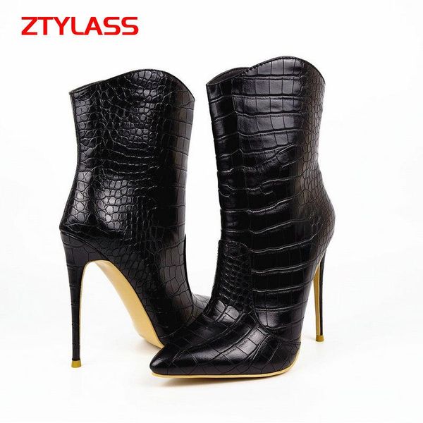 boots fashion super high heels ankle women faux leather short ladies spring autumn pointed toe winter calf, Black
boots fashion super high heels ankle women faux leather short ladies spring autumn pointed toe winter calf, Black