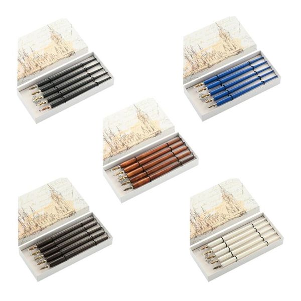 pcs literary retro wooden ink pen 5 nibs set antique dip calligraphy writing office stationery tools fountain pens
pcs literary retro wooden ink pen 5 nibs set antique dip calligraphy writing office stationery tools fountain pens