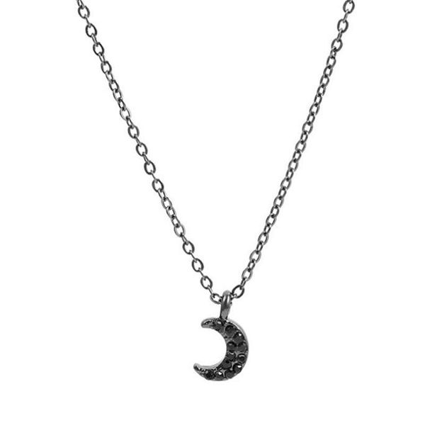 fashion black moon girl choker pendant charming clavicle chain necklace for women female jewelry accessories necklaces, Silver 
fashion black moon girl choker pendant charming clavicle chain necklace for women female jewelry accessories necklaces, Silver