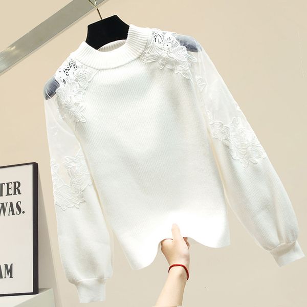 women's sweaters outfit lace panel lantern-sleeve sweater winter thick loose sweter pull femme nancylim1 osyu, White;black
women's sweaters outfit lace panel lantern-sleeve sweater winter thick loose sweter pull femme nancylim1 osyu, White;black