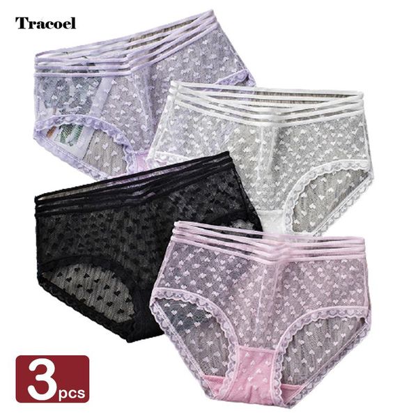 women's panties tracoel 3pcs underwear hollow lace mid-waist briefs female translucent love jacquard drop panty, Black;pink
women's panties tracoel 3pcs underwear hollow lace mid-waist briefs female translucent love jacquard drop panty, Black;pink
