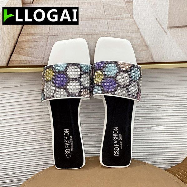 crystal bling flip-flops women summer flat slippers elegant ladies square toe slides outside shoes female sandals woman, Black
crystal bling flip-flops women summer flat slippers elegant ladies square toe slides outside shoes female sandals woman, Black