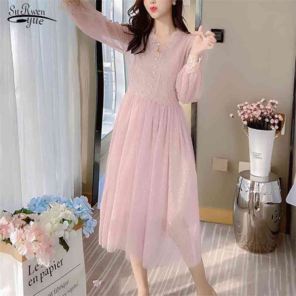 vestidos high waist midi dress v-neck lace stitching mesh women vintage french style long sleeve elegant 10124 210421, Black;gray
vestidos high waist midi dress v-neck lace stitching mesh women vintage french style long sleeve elegant 10124 210421, Black;gray