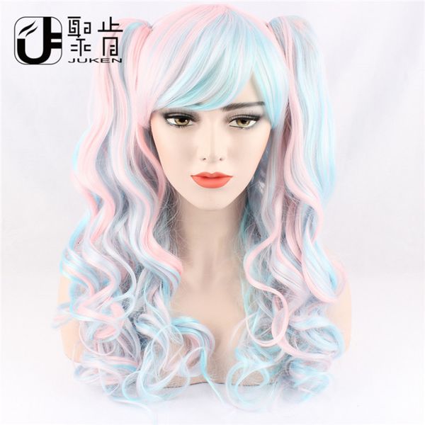 curly long juken cos fashion wig lolita light pink blue split grip ponytail headgear, Black;brown
curly long juken cos fashion wig lolita light pink blue split grip ponytail headgear, Black;brown