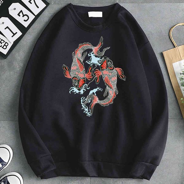 koi printed men's sweatshirt, high-quality sweater, street cloth, punk style, round neck, red, Black
koi printed men's sweatshirt, high-quality sweater, street cloth, punk style, round neck, red, Black