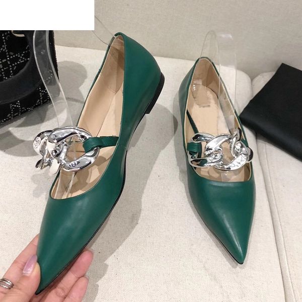 sandals runway pointed toe flat metal chain loafers women shallow mouth real leather grandma shoes female spring comfort leisure o, Black
sandals runway pointed toe flat metal chain loafers women shallow mouth real leather grandma shoes female spring comfort leisure o, Black