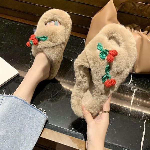 hairy drag women 2021 autumn and winter wear korean cute cherry cross slippers plus velvet warm fur, Black
hairy drag women 2021 autumn and winter wear korean cute cherry cross slippers plus velvet warm fur, Black