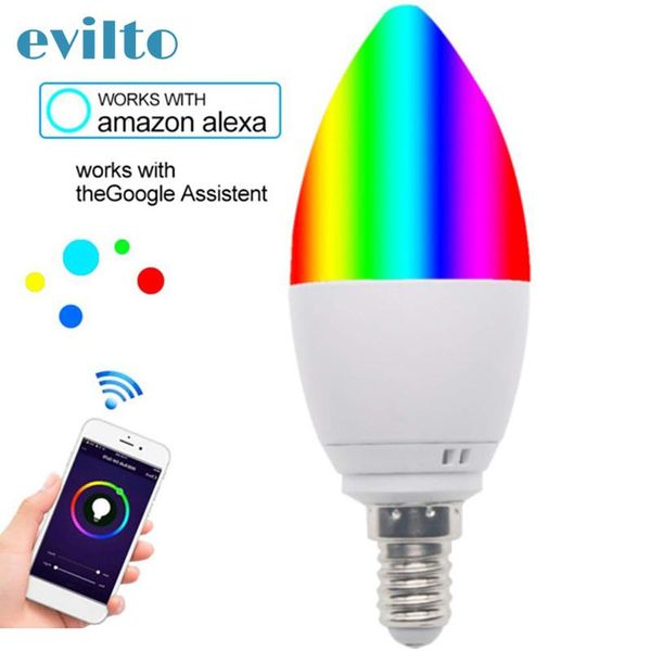 bulbs e14/e27 wifi smart candle bulb led compatible alexa voice contril rgb+ww+cw light home control
bulbs e14/e27 wifi smart candle bulb led compatible alexa voice contril rgb+ww+cw light home control