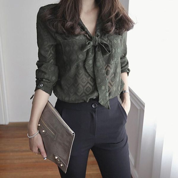 women's blouses & shirts fashion work shirt print v neck bow formal long sleeves casual blouse thin, White
women's blouses & shirts fashion work shirt print v neck bow formal long sleeves casual blouse thin, White