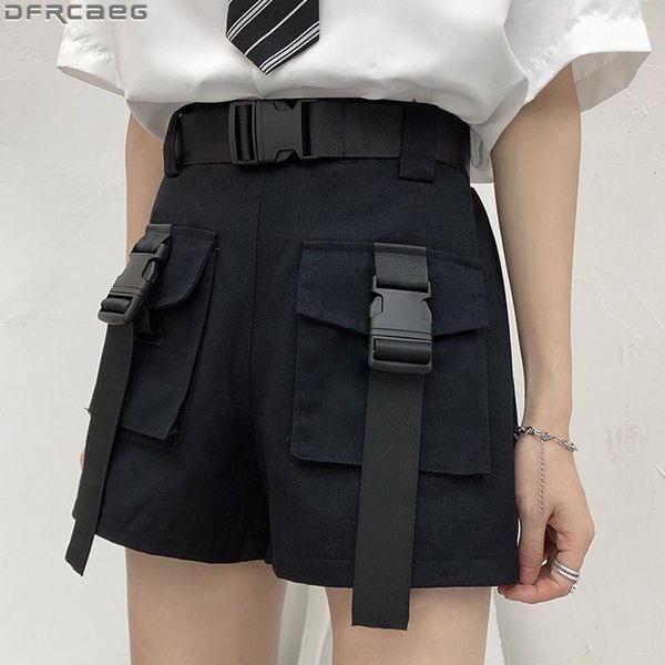 green khaki black cargo shorts women summer 2021 belt hip hop pockets short streetwear high waist punk, White;black
green khaki black cargo shorts women summer 2021 belt hip hop pockets short streetwear high waist punk, White;black