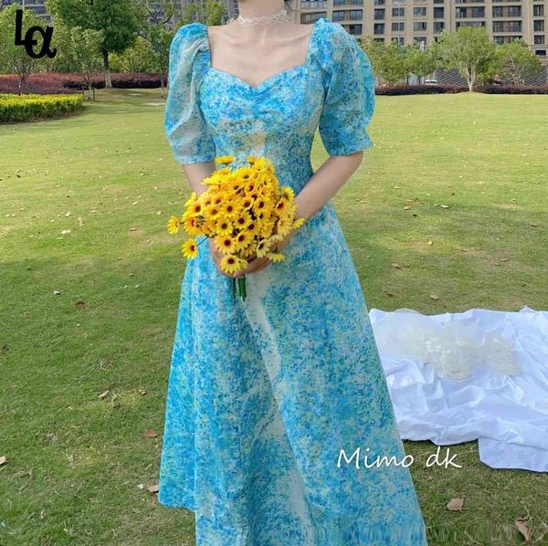 vintage short puff sleeve long dress women retro elegant french boho casual holiday lady chic print vestidos 210519, Black;gray
vintage short puff sleeve long dress women retro elegant french boho casual holiday lady chic print vestidos 210519, Black;gray
