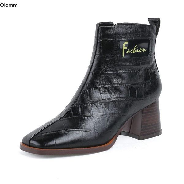 boots olomm fashion women winter leather ankle square heels toe black brown dress shoes us size 4-10.5
boots olomm fashion women winter leather ankle square heels toe black brown dress shoes us size 4-10.5