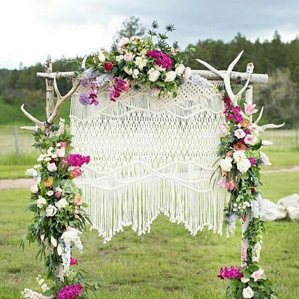 party decoration 110cm x 90cm macrame wedding arch backdrop, boho po door curtain
party decoration 110cm x 90cm macrame wedding arch backdrop, boho po door curtain
