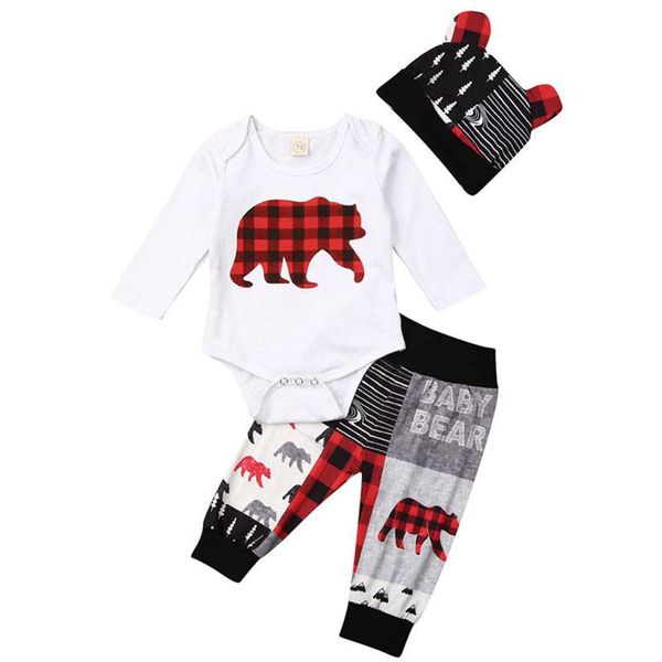 pudcoco 3pcs 0-24 months fall autumn born baby boy girl christmas clothes bear print romper+pants+hat outfits spring set clothing sets, White
pudcoco 3pcs 0-24 months fall autumn born baby boy girl christmas clothes bear print romper+pants+hat outfits spring set clothing sets, White