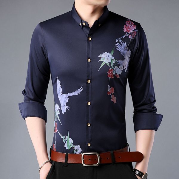 mulberry silk long sleeve korean slim print shirt 2021 autumn young men's inch shirt fashion, Black
mulberry silk long sleeve korean slim print shirt 2021 autumn young men's inch shirt fashion, Black