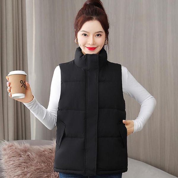 women's vests sleeveless jacket solid stand collar zipper casual autumn winter ladies vest pockets fashion plus size female waistcoat, Black;white
women's vests sleeveless jacket solid stand collar zipper casual autumn winter ladies vest pockets fashion plus size female waistcoat, Black;white