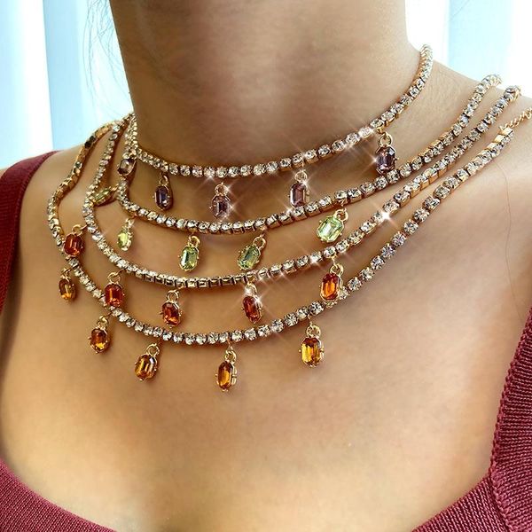chains bling crystal geometric pendant necklace tennis chain rhinestone square clavicle necklaces for women romantic gift jewelry, Silver
chains bling crystal geometric pendant necklace tennis chain rhinestone square clavicle necklaces for women romantic gift jewelry, Silver