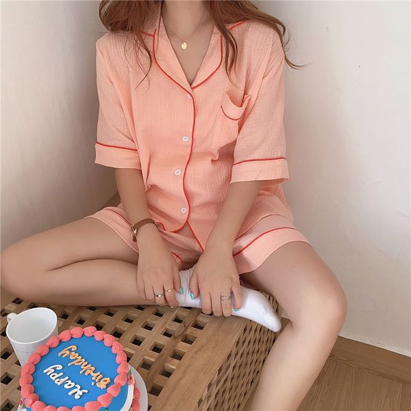 casual dresses women cotton pajamas solid two piece suits short 2021 stylish soft sleepwear female femme home chic loose sets 3zaf, Black;gray
casual dresses women cotton pajamas solid two piece suits short 2021 stylish soft sleepwear female femme home chic loose sets 3zaf, Black;gray