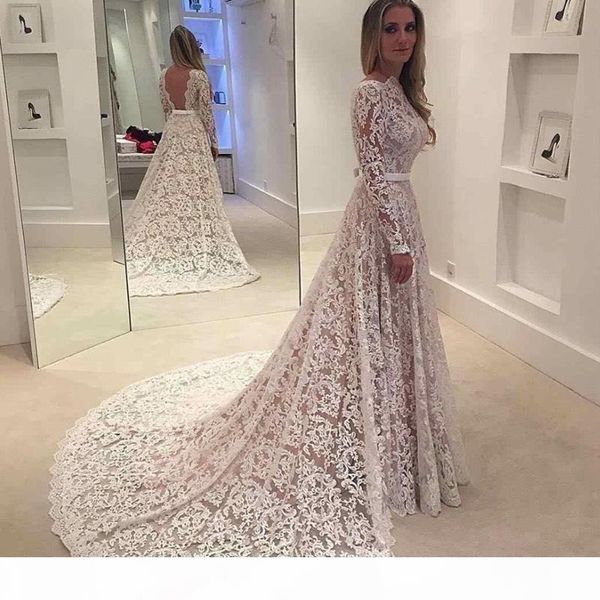 2021 long sleeves wedding dresses bridal gown lace applique ribbon sweep train custom made bateau scalloped neckline plus size vestidos de n, White
2021 long sleeves wedding dresses bridal gown lace applique ribbon sweep train custom made bateau scalloped neckline plus size vestidos de n, White