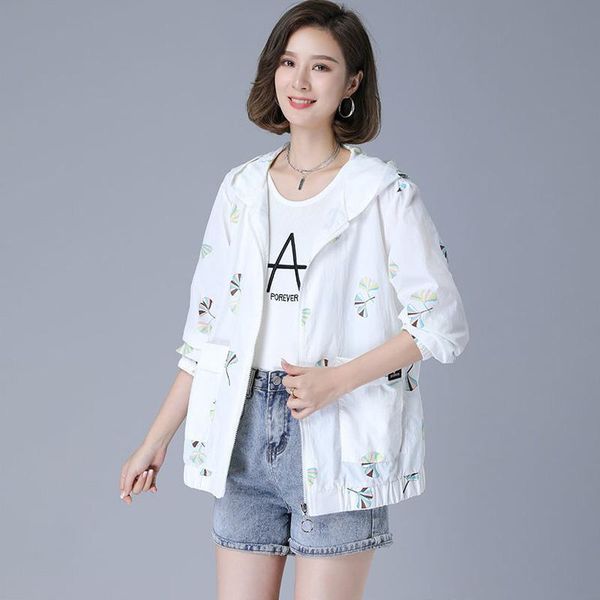 women's jackets women sun protection shorts 2021 summer thin loose print hooded casual plus size female coats lj3264, Black;brown
women's jackets women sun protection shorts 2021 summer thin loose print hooded casual plus size female coats lj3264, Black;brown