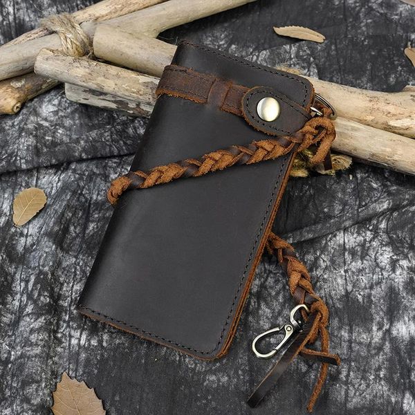 wallets vintage hasp open genuine cow leather men wallet large capacity crazy horse real man bifold purse clutch chain, Red;black
wallets vintage hasp open genuine cow leather men wallet large capacity crazy horse real man bifold purse clutch chain, Red;black