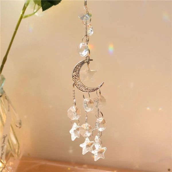 decorative objects & figurines 1 * wind chimes star chime moon crystal pendant ornaments for diy home wall hanging 100% brand and high quali
decorative objects & figurines 1 * wind chimes star chime moon crystal pendant ornaments for diy home wall hanging 100% brand and high quali