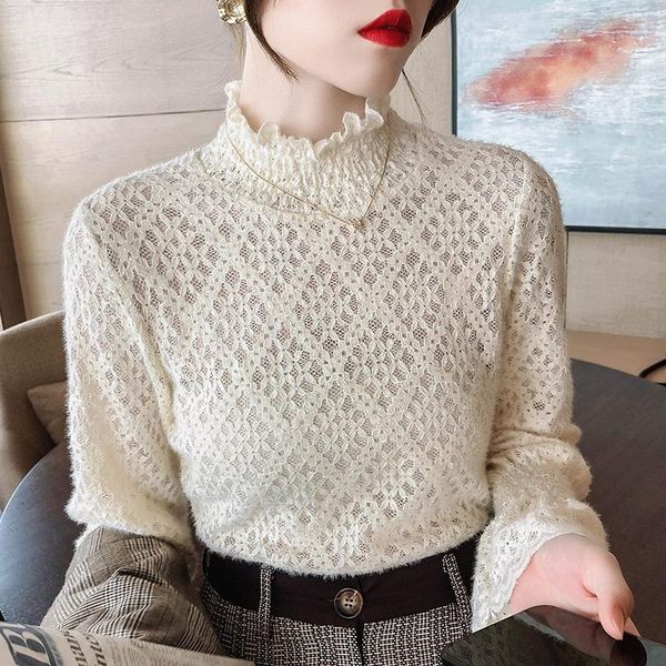 women's blouses & shirts 2021 spring women blouse shirt fashion casual turtleneck hollow out lace elegant slim flare sleeve, White
women's blouses & shirts 2021 spring women blouse shirt fashion casual turtleneck hollow out lace elegant slim flare sleeve, White