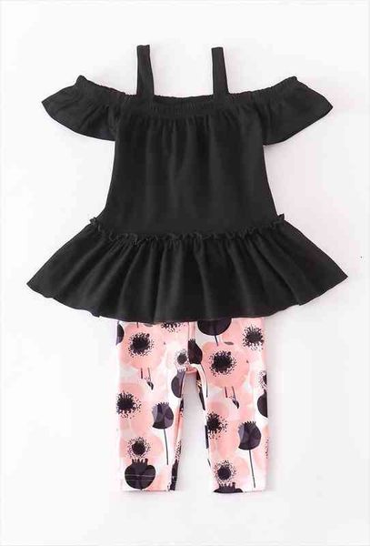 spring summer baby girls children clothes outfits cotton black coral capris floral ruffles, White
spring summer baby girls children clothes outfits cotton black coral capris floral ruffles, White