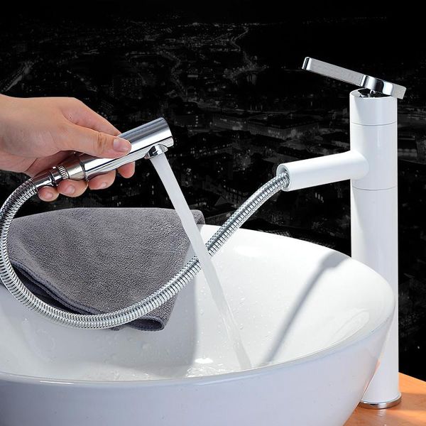 bathroom basin faucets total brass & cold pull out spray nozzle sink mixer tap single handle deck mounted white/chrome
bathroom basin faucets total brass & cold pull out spray nozzle sink mixer tap single handle deck mounted white/chrome