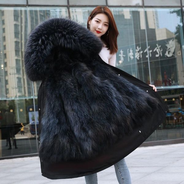 women's fur & faux 2021 paragraph raccoon hair grows in the bladder coat over-the-knee parties overcome female removable, Black
women's fur & faux 2021 paragraph raccoon hair grows in the bladder coat over-the-knee parties overcome female removable, Black