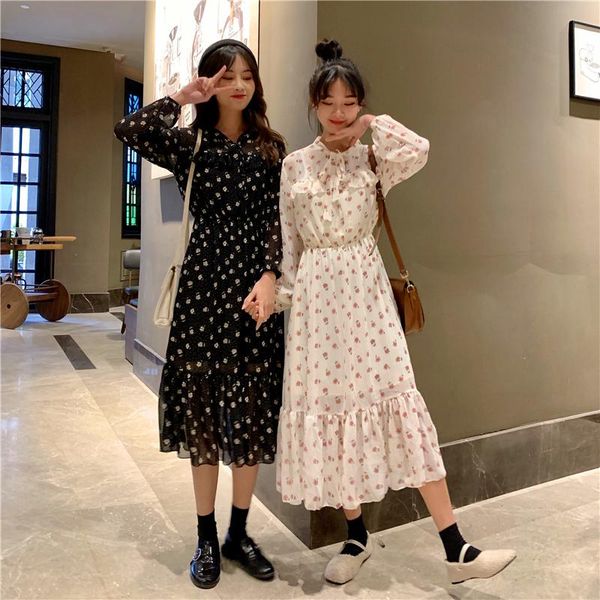 casual dresses women's clothing flower print ruffles long sleeve bow lace up spring vintage style dress women moda feminina korean, Black;gray
casual dresses women's clothing flower print ruffles long sleeve bow lace up spring vintage style dress women moda feminina korean, Black;gray